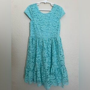 The Children’s Place Aqua Floral Lace Kids Dress
